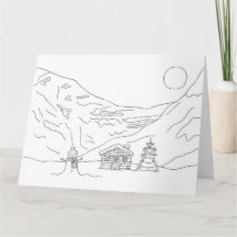 Farbe in der Weihnachtslandschaftskarte