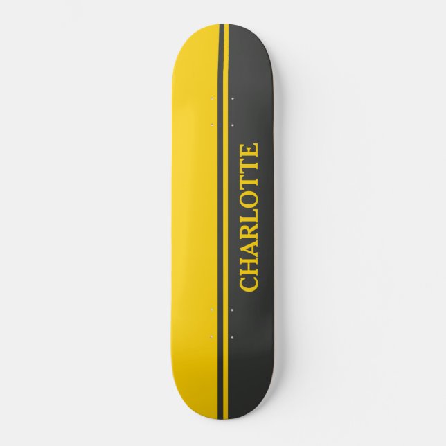 Farbe in Gelb und Schwarz Skateboard (Vorderseite)