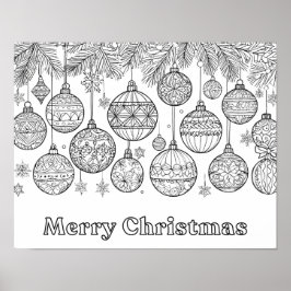 Farbe in Weihnachtsbaumsteinen Ornamente Vergnügen Poster