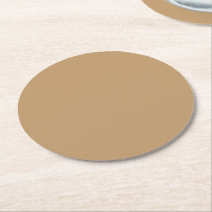 Farbe: Kamelbraun / Tan Runder Pappuntersetzer