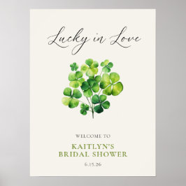 Farbe Klee Lucky In Liebe Brautparty Zeichen Poster