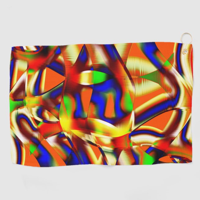 Farbe majestätisch, blau und orange gekämpft golfhandtuch (Horizontal)