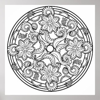 Farbe Mandala Poster Paisley Sea Creative