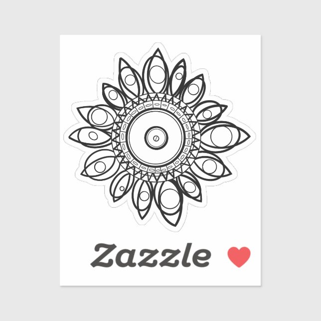FARBE ME PEACOCK MANDALA AUFKLEBER (Blatt)