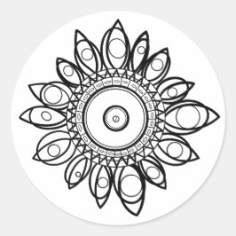 FARBE ME PEACOCK MANDALA RUNDER AUFKLEBER
