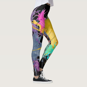 Farbe mein Leben Splash + Ihr Backgr. Ideen Leggings