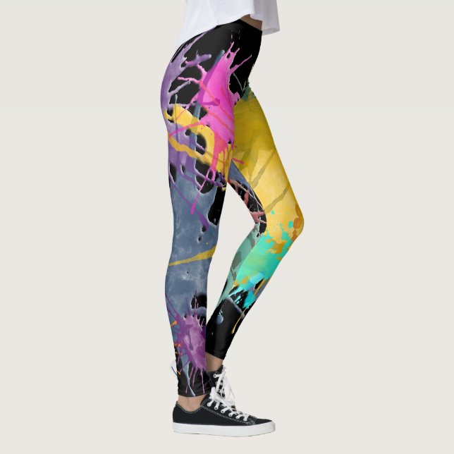 Farbe mein Leben Splash + Ihr Backgr. Ideen Leggings (Rechts)