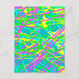 Färbe meine Träume Kritzelmuster Expressive Kunst Postkarte
