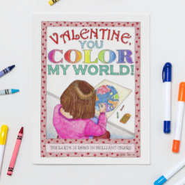 Farbe Meine Weltkarte der Valentinischen Post Feiertagspostkarte