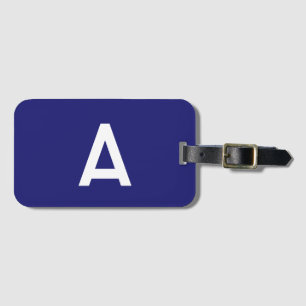 Farbe Midnight Blue Minimalist Einfaches Monogramm Gepäckanhänger