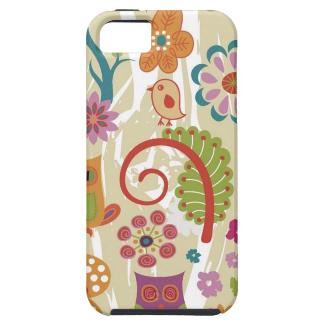 Farbe mit Blumen und Eule Case-Mate iPhone Hülle (Rückseite)