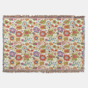 Farbe mit Blumen und Eule Decke