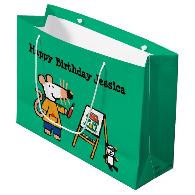 Farbe mit Maisy! Große Geschenktüte (Vorderseite Schrägansicht)