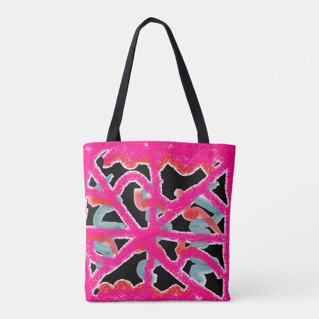FARBE MIT SCHWARZEN PATTERN FÜR FRAUEN TASCHE (Rückseite)