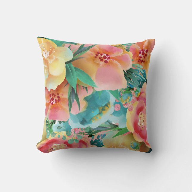 Farbe Rosa Aquamariner Frühling Kissen (Vorderseite)