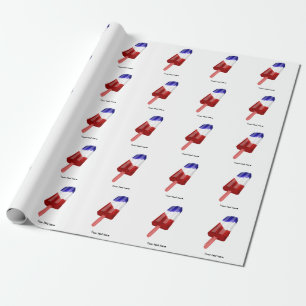Farbe Rot, Weiß und Blau Geschenkpapier