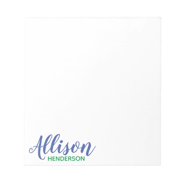 Farbe: Skript und Personalisierter Editor blockier Notizblock (Vorderseite)