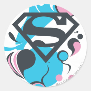 Farbe Splash Blau Runder Aufkleber