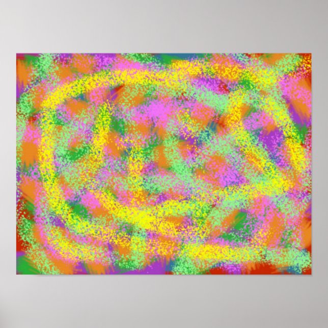 Farbe überall Abstrakte digitale Kunst Poster (Vorne)