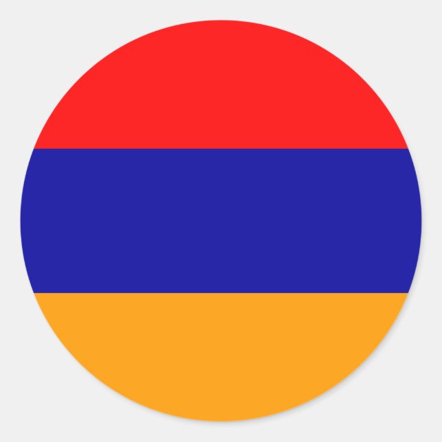 Farbe und Gestaltung der Flagge Armeniens Runder Aufkleber (Vorderseite)