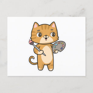 Farbe und Pinselstrich Postkarte