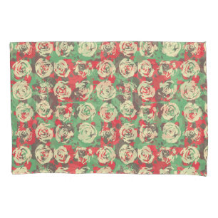Farbe und Rose Harmonie - Nahtloses Muster Kissenbezug