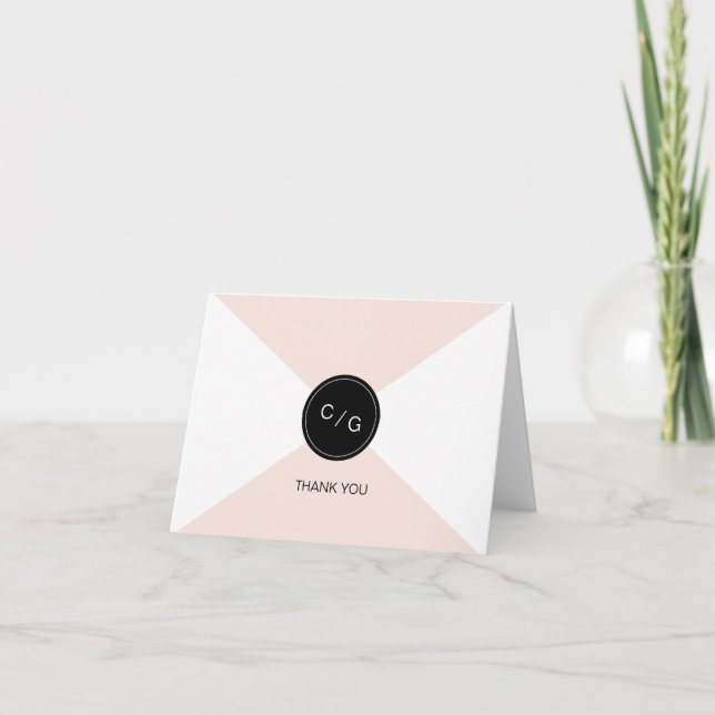 Farbeditierbare minimalistische moderne Hochzeit d Dankeskarte (Vorderseite)