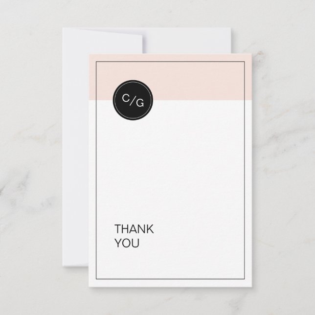 Farbeditierbare minimalistische moderne Hochzeit d Dankeskarte (Vorderseite)