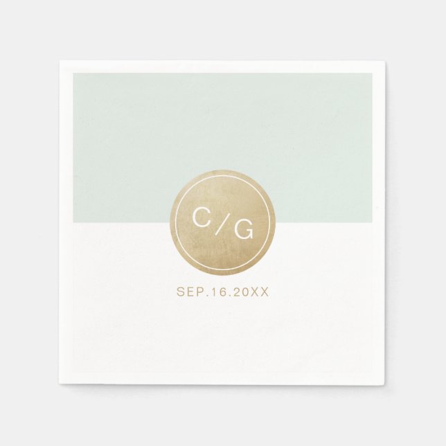 Farbeditierbare minimalistische moderne Hochzeitmo Serviette (Vorderseite)