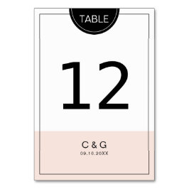 Farbeditierbare rosa moderne minimalistische Tisch Tischnummer
