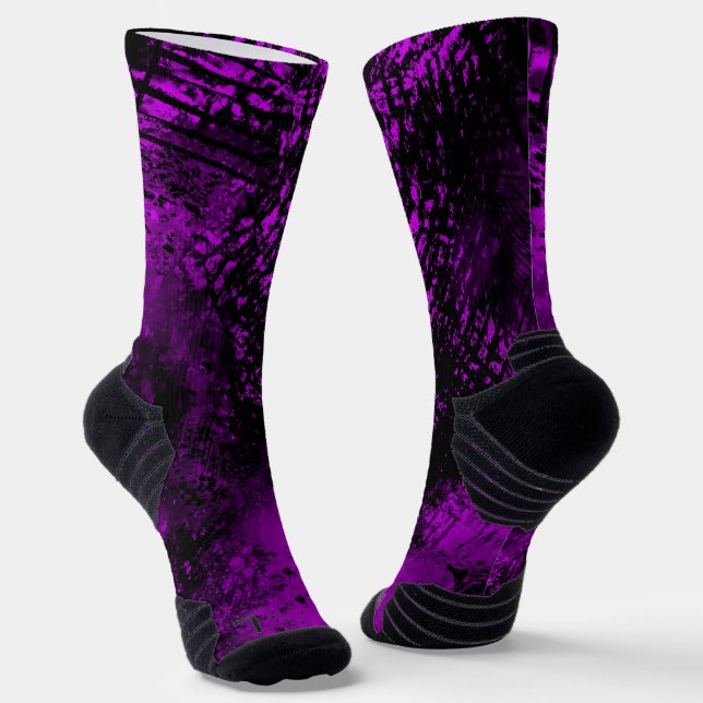 Farbeffekt des Spritzers Lila und schwarz Socken (Gewinkelt)