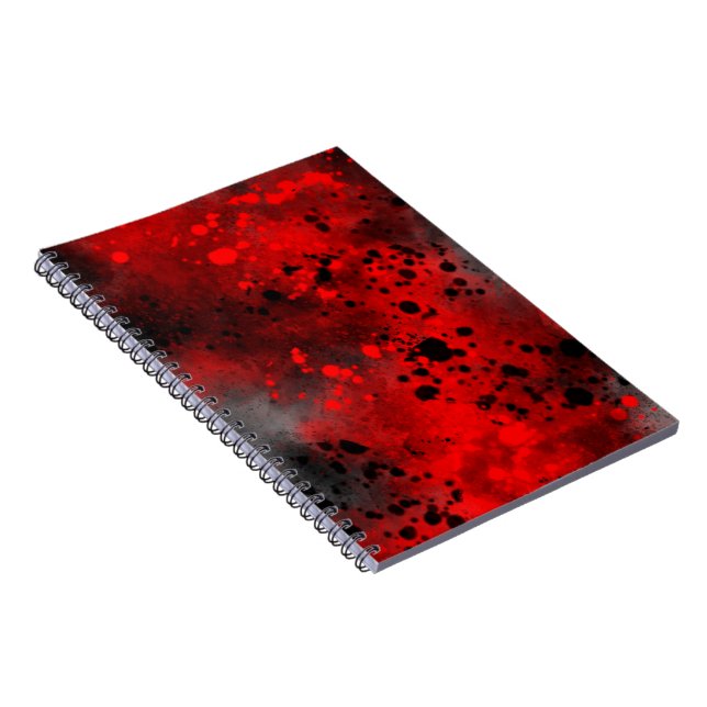 Farbeffekt Spritzer rot/schwarz Notizblock (Rechte Seite)