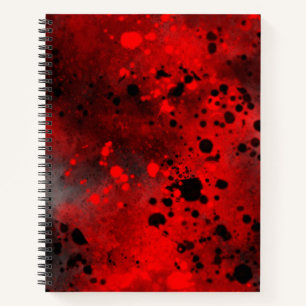 Farbeffekt Spritzer rot/schwarz Notizbuch