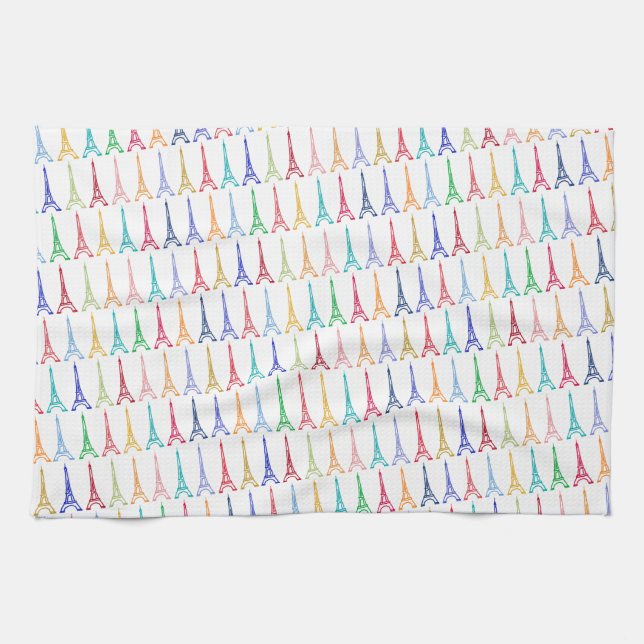 Farbeiffelturmmuster Handtuch (Horizontal)