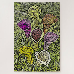 Farbeingravierte Calla-Lilien
