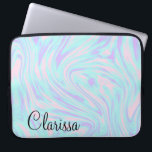 Farbelegant Pink blue purple white Laptopschutzhülle<br><div class="desc">Beautiful candy colors and elegant marble look.</div>