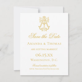 FARBEN AN Monogramm TA Monogramm Einladung