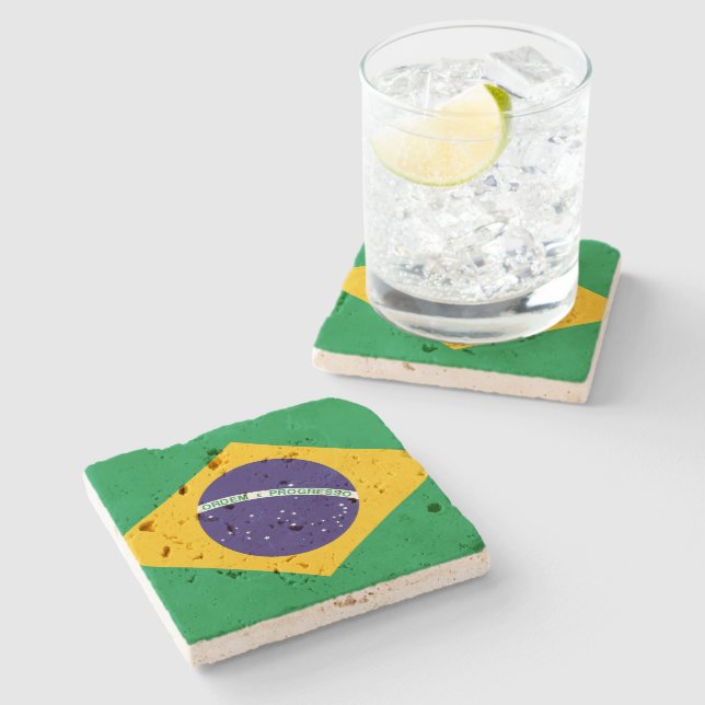 Farben anzeigen - Brasilien Steinuntersetzer (Seitenansicht)