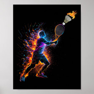 Farben Badminton Shuttle Art Sport 1 Poster