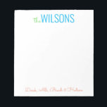 Farben - Block und Skriptfamilie Editor Notizblock<br><div class="desc">PreppyPrint.com - Fügen Sie diesem Notizblock Ihre personalisierte Touch hinzu. Macht ein großartiges Geschenk! Klicken Sie auf "Personalisieren" und dann auf "Anpassen", um die Farbe und die Größe des Schriftartes zu ändern, um die richtige Suche nach Ihrem Namen anzupassen. Übertragen Sie dieses Design auch auf die Produkte Ihrer Wahl! Bitte...</div>