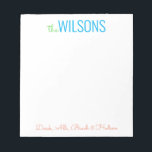 Farben - Block und Skriptfamilie Editor Notizblock<br><div class="desc">PreppyPrint.com - Fügen Sie diesem Notizblock Ihre personalisierte Touch hinzu. Macht ein großartiges Geschenk! Klicken Sie auf "Personalisieren" und dann auf "Anpassen", um die Farbe und die Größe des Schriftartes zu ändern, um die richtige Suche nach Ihrem Namen anzupassen. Übertragen Sie dieses Design auch auf die Produkte Ihrer Wahl! Bitte...</div>