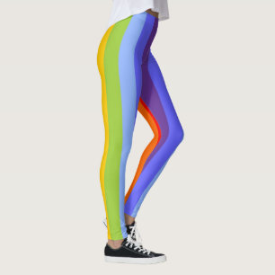 Farben Chakras / Regenbogen - breite feste Streife Leggings