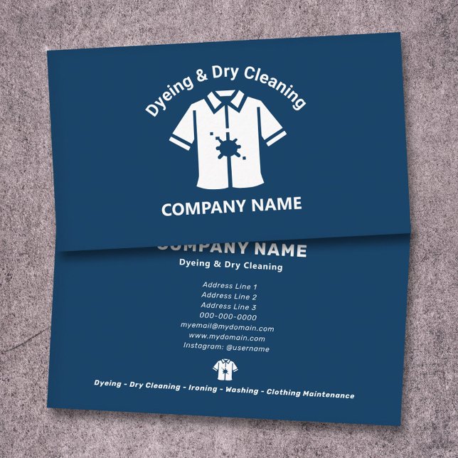 Färben & Chemische Reinigung Blau Visitenkarte (Dyeing & Dry Cleaning Blue Business Card)