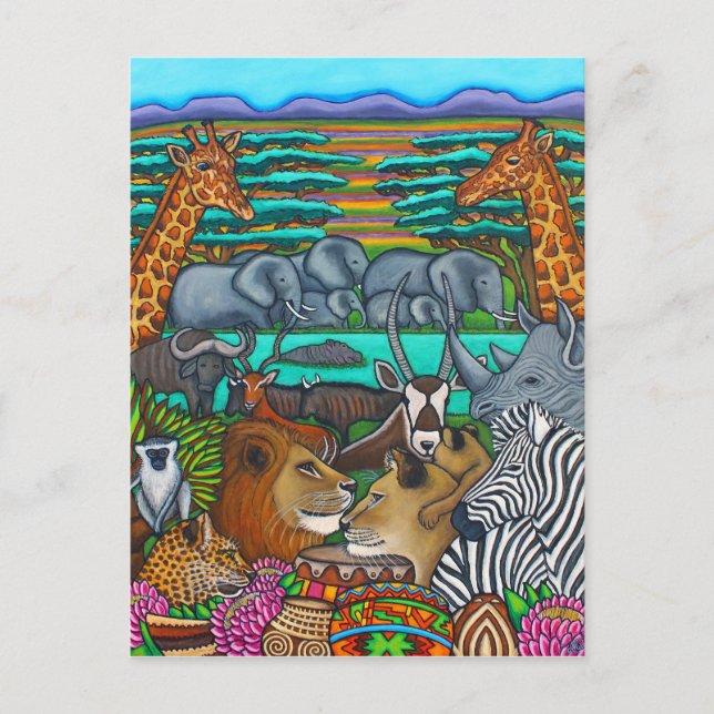 Farben der Africa Post Card von Lisa Lorenz Postkarte (Vorderseite)