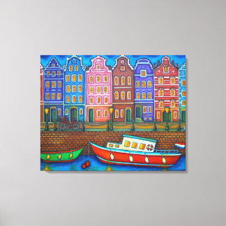 Farben der Amsterdam Stretched Canvas Print Leinwanddruck
