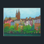 Farben der Basler PostCard von Lisa Lorenz Postkarte<br><div class="desc">Farbenfrohe,  stilisierte Malerei der schönen Münster/Kathedrale am Rhein von der beliebten Künstlerin Lisa Lorenz. Jetzt auf einer Postkarte erhältlich,  um an Freunde zu senden oder für sich zu sammeln.</div>