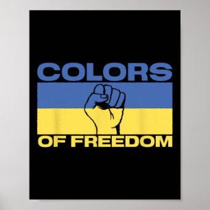 Farben der Freiheit Ukraine-Flagge Poster
