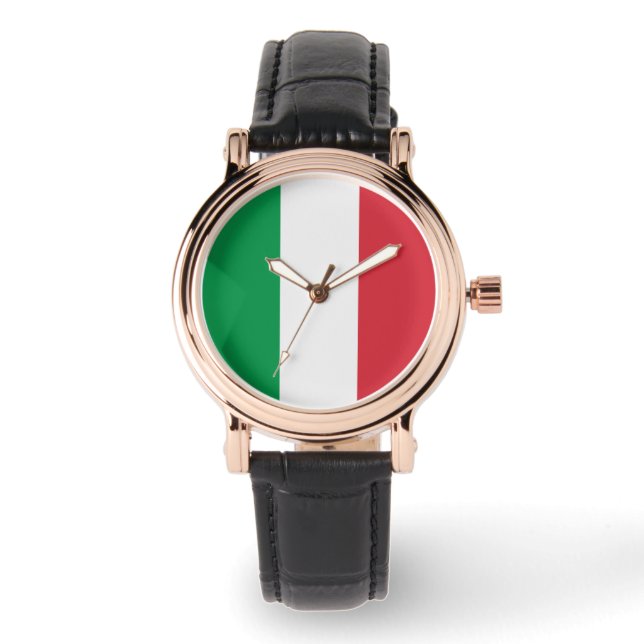 Farben der italienischen Flagge. Armbanduhr (Vorderseite)