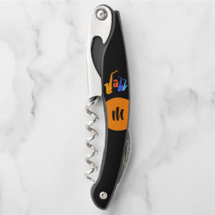 Farben der Jazz Monogramm-Schwarzen Korkenschraube Kellnermesser