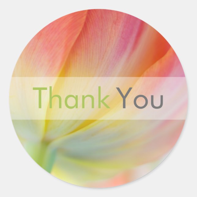 Farben des Frühlings Tulip ・ Vielen Dank, dass Sie Runder Aufkleber (Vorderseite)